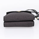 Saint Laurent Shoulder Bag PVC Canvas Gray Gold Auth 209888V-5
