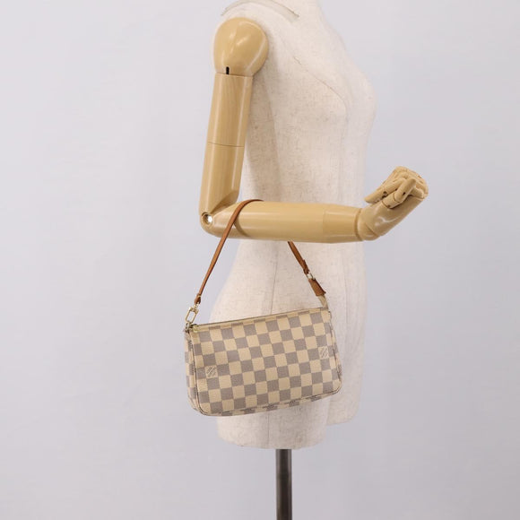 LOUIS VUITTON Damier Azur Mini Pochette Accessoires Pouch N63005 LV Auth 209890