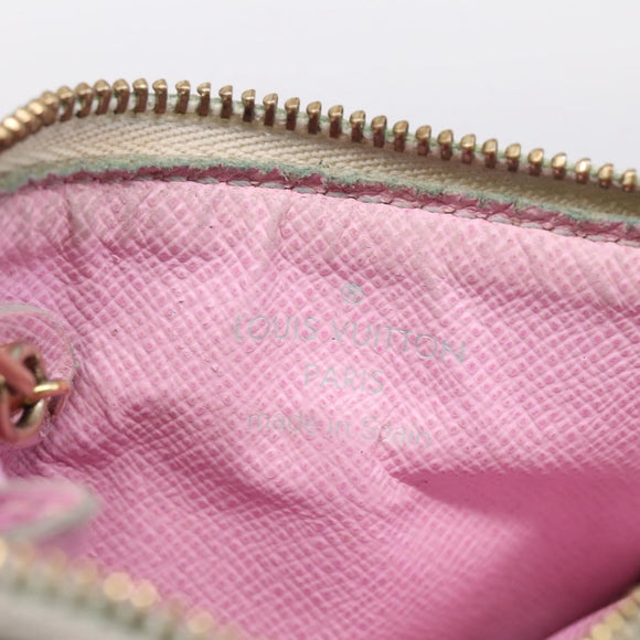 LOUIS VUITTON Multicolor Pochette ClesNM Coin Purse White M93734 LV Auth 209892