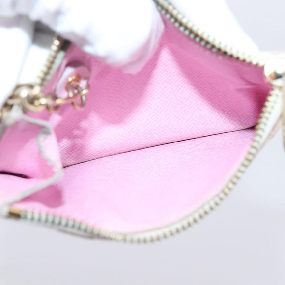 LOUIS VUITTON Multicolor Pochette ClesNM Coin Purse White M93734 LV Auth 209892
