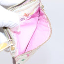 LOUIS VUITTON Multicolor Pochette ClesNM Coin Purse White M93734 LV Auth 209892-19