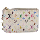LOUIS VUITTON Multicolor Pochette ClesNM Coin Purse White M93734 LV Auth 209892-2