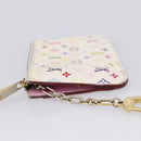 LOUIS VUITTON Multicolor Pochette ClesNM Coin Purse White M93734 LV Auth 209892-5