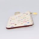 LOUIS VUITTON Multicolor Pochette ClesNM Coin Purse White M93734 LV Auth 209892-6