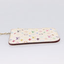 LOUIS VUITTON Multicolor Pochette ClesNM Coin Purse White M93734 LV Auth 209892-8