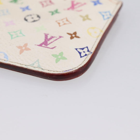 LOUIS VUITTON Multicolor Pochette ClesNM Coin Purse White M93734 LV Auth 209892