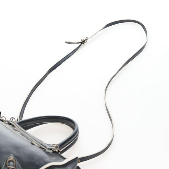 Balenciaga Paper Mini Hand Bag Leather 2way Black Gold 305582 Auth 209893V
