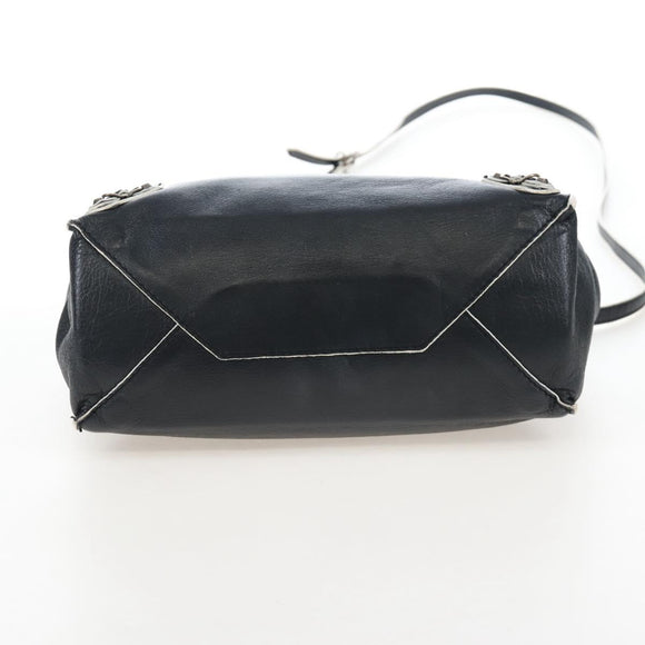 Balenciaga Paper Mini Hand Bag Leather 2way Black Gold 305582 Auth 209893V