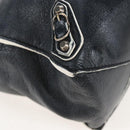 Balenciaga Paper Mini Hand Bag Leather 2way Black Gold 305582 Auth 209893V-20