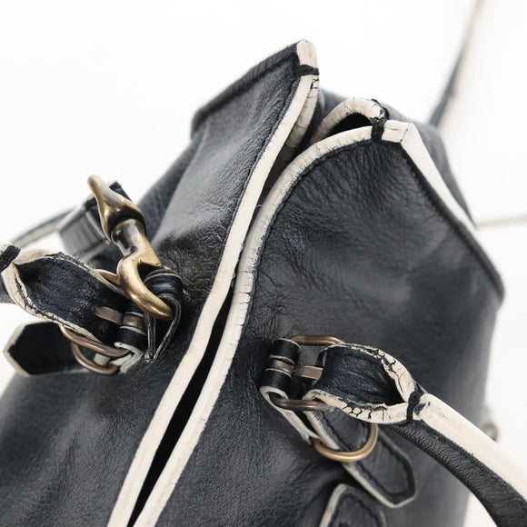Balenciaga Paper Mini Hand Bag Leather 2way Black Gold 305582 Auth 209893V