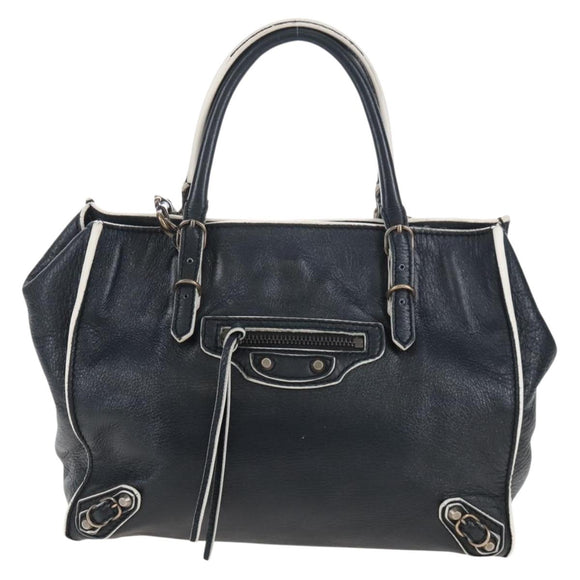 Balenciaga Paper Mini Hand Bag Leather 2way Black Gold 305582 Auth 209893V