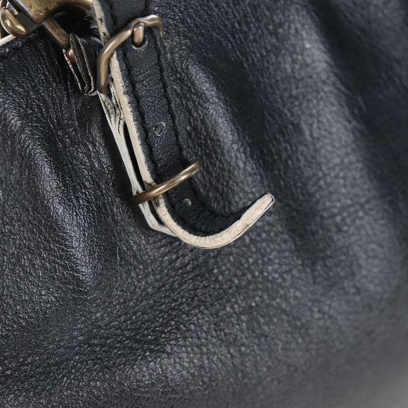 Balenciaga Paper Mini Hand Bag Leather 2way Black Gold 305582 Auth 209893V