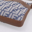 FENDI Zucca Canvas Celeria Shoulder Bag Navy Silver 8BT092 Auth 209895A-10