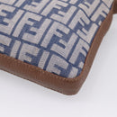 FENDI Zucca Canvas Celeria Shoulder Bag Navy Silver 8BT092 Auth 209895A-12