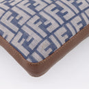 FENDI Zucca Canvas Celeria Shoulder Bag Navy Silver 8BT092 Auth 209895A-13