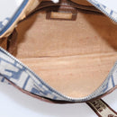 FENDI Zucca Canvas Celeria Shoulder Bag Navy Silver 8BT092 Auth 209895A-18