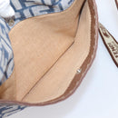 FENDI Zucca Canvas Celeria Shoulder Bag Navy Silver 8BT092 Auth 209895A-24
