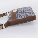 FENDI Zucca Canvas Celeria Shoulder Bag Navy Silver 8BT092 Auth 209895A-4