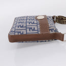 FENDI Zucca Canvas Celeria Shoulder Bag Navy Silver 8BT092 Auth 209895A-5