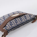 FENDI Zucca Canvas Celeria Shoulder Bag Navy Silver 8BT092 Auth 209895A-6
