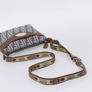 FENDI Zucca Canvas Celeria Shoulder Bag Navy Silver 8BT092 Auth 209895A-7
