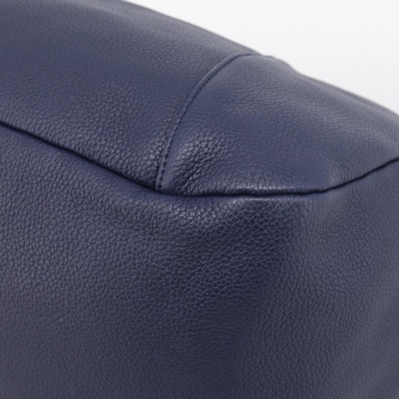 LOEWE Karie Shoulder Bag Leather Navy Gold Auth 209899V