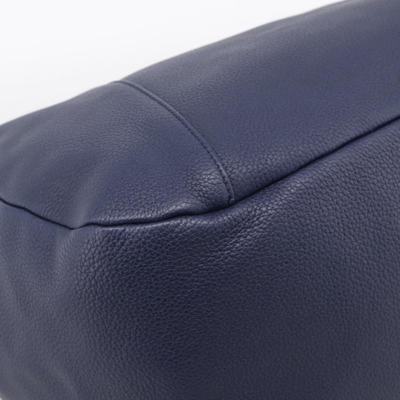 LOEWE Karie Shoulder Bag Leather Navy Gold Auth 209899V