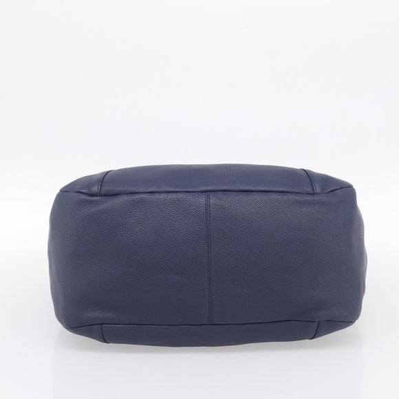 LOEWE Karie Shoulder Bag Leather Navy Gold Auth 209899V