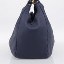LOEWE Karie Shoulder Bag Leather Navy Gold Auth 209899V-3
