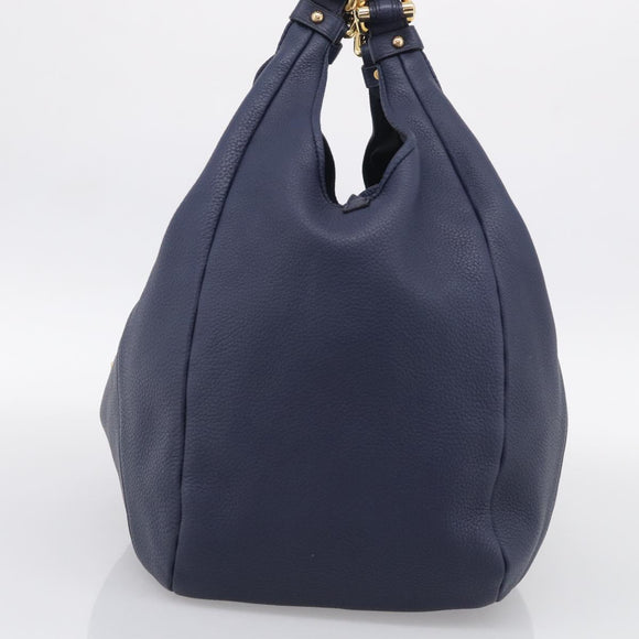 LOEWE Karie Shoulder Bag Leather Navy Gold Auth 209899V