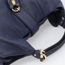 LOEWE Karie Shoulder Bag Leather Navy Gold Auth 209899V-6