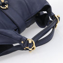 LOEWE Karie Shoulder Bag Leather Navy Gold Auth 209899V-7