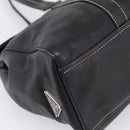 PRADA Shoulder Bag Leather Black Silver Auth 209900V-14