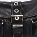 PRADA Shoulder Bag Leather Black Silver Auth 209900V-19