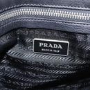 PRADA Shoulder Bag Leather Black Silver Auth 209900V-17