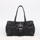 PRADA Shoulder Bag Leather Black Silver Auth 209900V-25