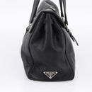 PRADA Shoulder Bag Leather Black Silver Auth 209900V-3