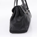 PRADA Shoulder Bag Leather Black Silver Auth 209900V-5