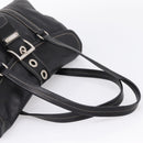 PRADA Shoulder Bag Leather Black Silver Auth 209900V-7