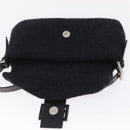 FENDI Mamma Baguette Shoulder Bag Knitted Fabrics Gray Silver Auth 209903V-20