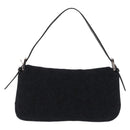 FENDI Mamma Baguette Shoulder Bag Knitted Fabrics Gray Silver Auth 209903V-3