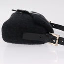 FENDI Mamma Baguette Shoulder Bag Knitted Fabrics Gray Silver Auth 209903V-4