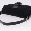FENDI Mamma Baguette Shoulder Bag Knitted Fabrics Gray Silver Auth 209903V-6