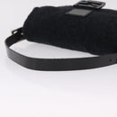FENDI Mamma Baguette Shoulder Bag Knitted Fabrics Gray Silver Auth 209903V-7