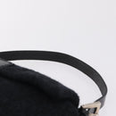 FENDI Mamma Baguette Shoulder Bag Knitted Fabrics Gray Silver Auth 209903V-8