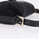 FENDI Mamma Baguette Shoulder Bag Knitted Fabrics Gray Silver Auth 209903V-9