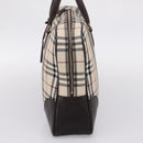 BURBRRRY Nova Check Boston Bag Nylon Beige Silver Auth 209909V-5