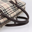 BURBRRRY Nova Check Boston Bag Nylon Beige Silver Auth 209909V-7