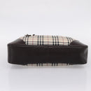 BURBRRRY Nova Check Boston Bag Nylon Beige Silver Auth 209909V-9
