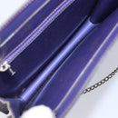 CHANEL hologram Chain Shoulder Bag Vinyl Purple Silver CC Auth 209911V-14